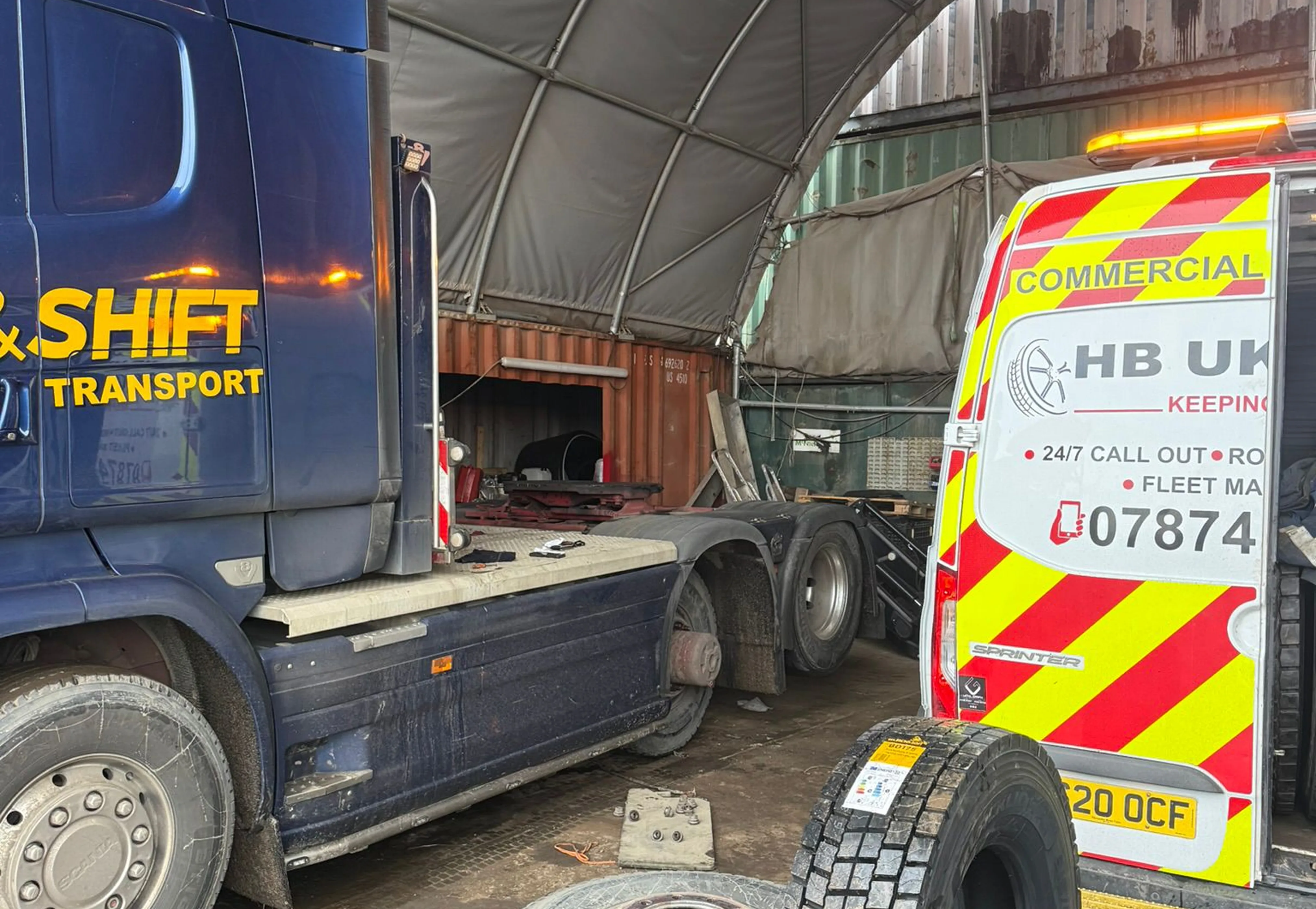 Mechanic fitting a tyre